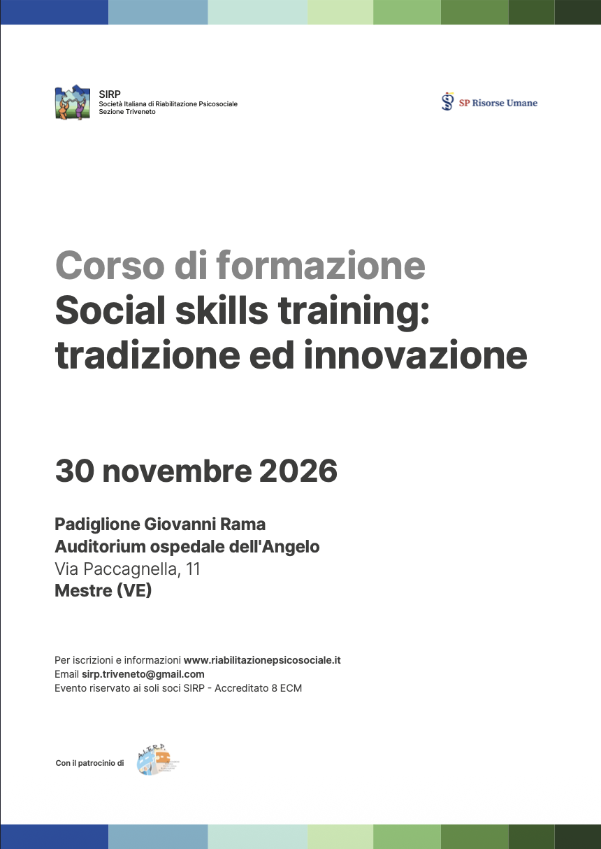 Corso di formazione SIRP Triveneto “Social Skill Training: tradizione e innovazione”